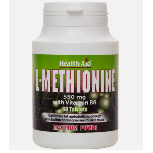 Health Aid L-METHIONINE 550MG & VIT B6, 60 tablets Health Aid L-METHIONINE 550MG & VIT B6, 60 tablets