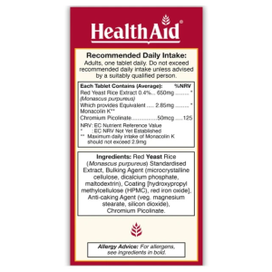 Health Aid Red Yeast Rice 2.85mg, 90 tablets