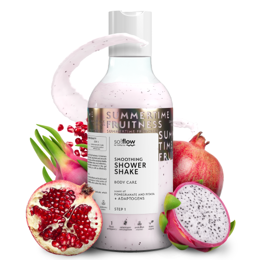 Soflow Smoothing shake shower gel scent of pitaya and pomegranate, 400ml