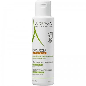 A-Derma EXOMEGA Control Gel Moussant Emollient Foaming Gel Body & Face, 500ml
