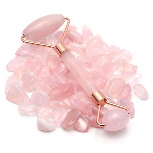 Anti Aging Facial Pink Quartz Roller, Facial Massager