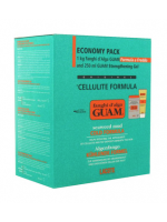 GUAM Anti Cellulite Body Wrap Seaweed Cold Mud & Strengthening Gel - Natural Cellulite Treatment for Thighs and Hips - Skin Tightening Cellulite Wrap - Economy Pack - By Guam Beauty 750/250ml