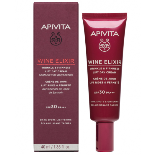 Apivita Wine Elixir Anti-Wrinkle Cream for Firming & Lifting SPF30 Rich Texture 40ml