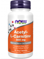 NOW ACETYL-L CARNITINE 500 MG, 50 VEG CAPSULES