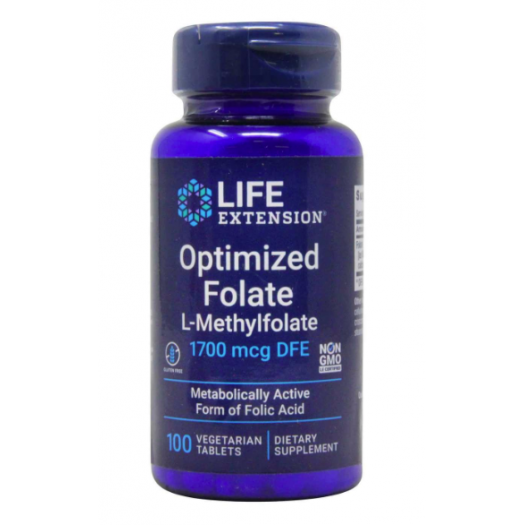  Life Extension Optimized Folate L-Methylfolate 1700 mcg - 100 Vegetarian Tablets