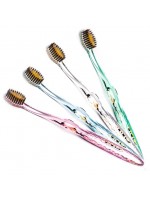 NANO-B TOOTHBRUSH WITH GOLD AND ACTIVATED CHARCOAL - Pink MEDIUM, 1pcs