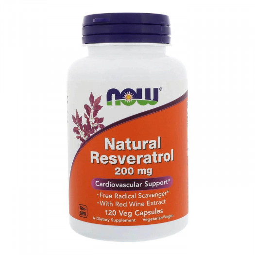 Now Foods Natural Resveratrol - 200mg - 120 Vegetarian Capsules