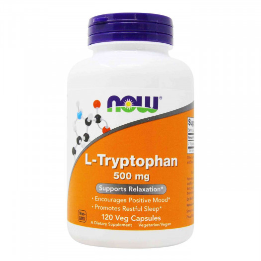 Now L-Tryptophan 500 mg - 120 Vegetarian Capsules