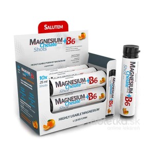 SALUTEM Magnesium Chelate + B6 orange ampoules 10 x 25 ml SALUTEM Magnesium Chelate + B6 orange ampoules 10 x 25 ml