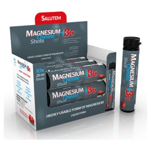 SALUTEM Magnesium Chelate + B6 cherry ampoules 10 x 25 ml SALUTEM Magnesium Chelate + B6 cherry ampoules 10 x 25 ml