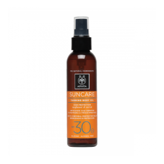 Apivita Suncare Tanning Body Oil SPF 30 - High Protection, 150ml