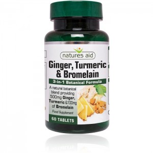 Natures Aid Ginger Turmeric Bromelain, 60 Tablets Natures Aid Ginger Turmeric Bromelain, 60 Tablets