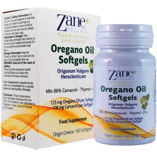 Zane Oregano Oil Strong 125mg, 60 Capsules