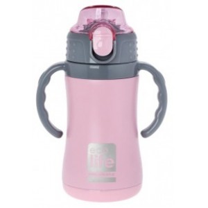 Ecolife Kids thermos Pink with handle, 300ml