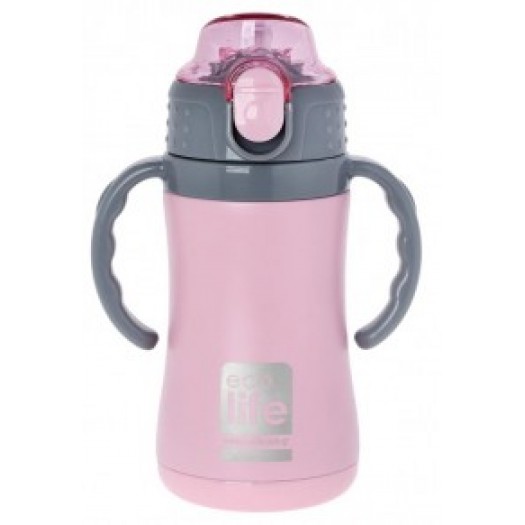 Ecolife Kids thermos Pink with handle, 300ml