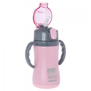 Ecolife Kids thermos Pink with handle, 300ml