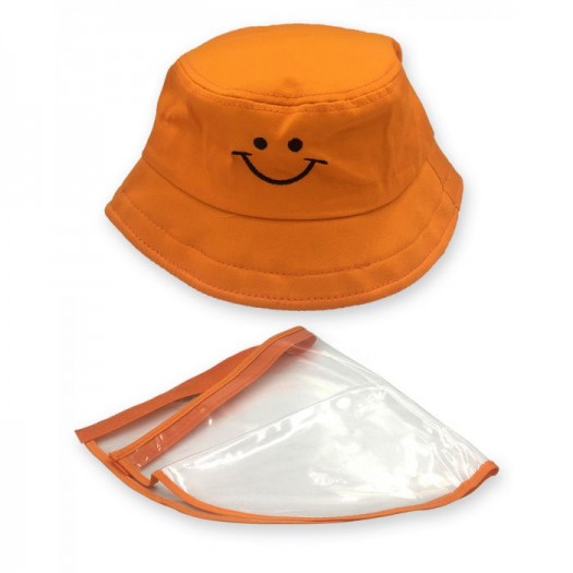 Kids/Youth Hat with Face Shield Smile Orange