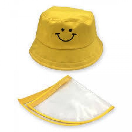 Kids/Youth Hat with Face Shield Smile Yellow