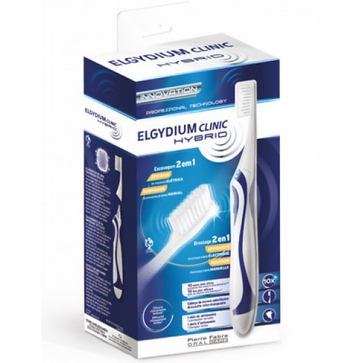 Elgydium Clinic Hybrid Electric Rechargeable Toothbrush With Sonic Technology, 2in1
