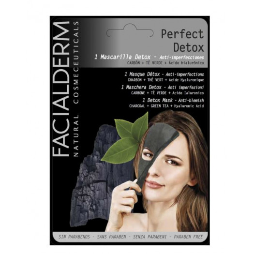 Facialderm Black Tissue Mask - Charcoal - Detox, 30ml