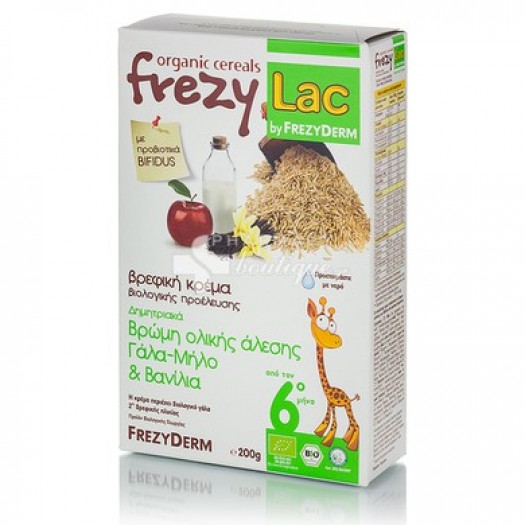 FREZYLAC Bio Cereal With Organic Whole Grain Oat, Milk, Apple & Vanilla, 200 gr