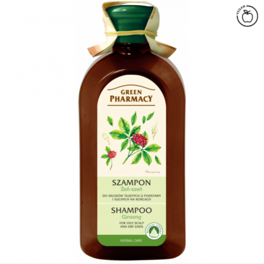 Green Pharmacy Shampoo Ginseng for Oily Roots Dry Ends, 350ml