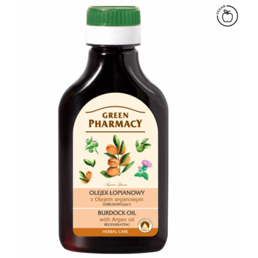 Green Pharmacy  Hair Oil Burdock With Argan Oil Regenerates, 100ml