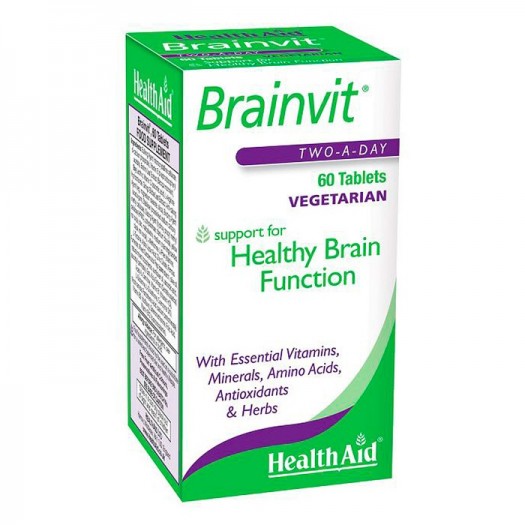 Health Aid BrainVit (Vitamins,Minerals, Amino Acids, Antioxidants & Herbs), 60 tablets