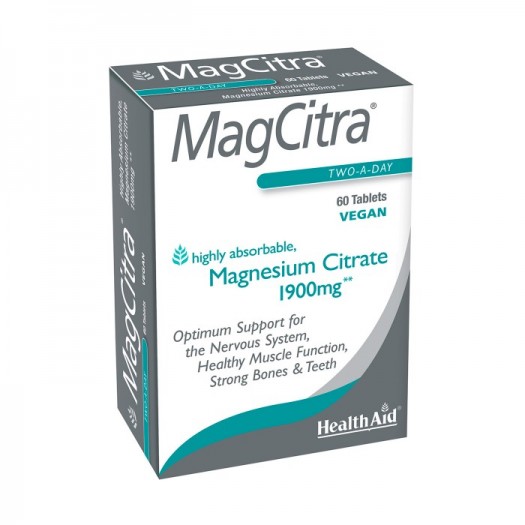 Health Aid Magcitra Blister Pack (Elemental Magnesium), 60 tablets