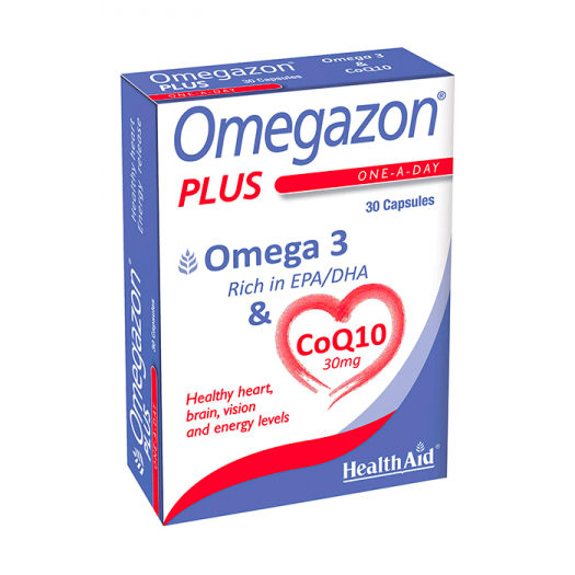 Health Aid Omegazon Plus (CoQ10) Blister Pack, 30 capsules