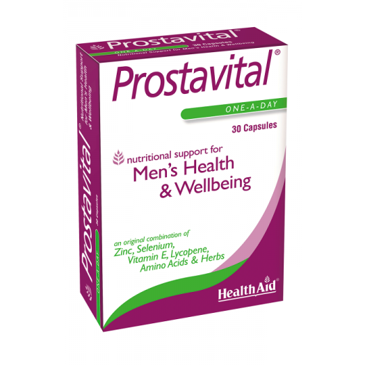 Health Aid Prostavital Capsules (Zinc, Selenium, Vit E, Lycopene, Vit C, Vit B6,++), 30 capsules