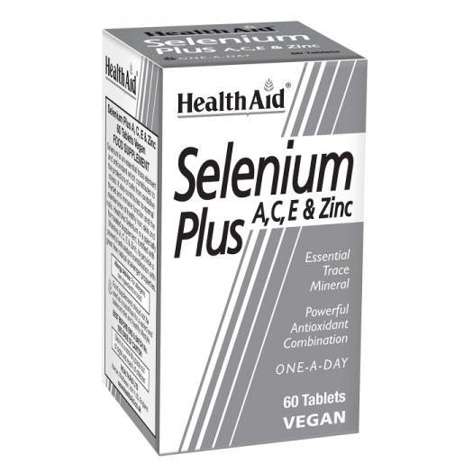 Health Aid Selenium Plus Tablets (Vitamins A, C, E & Zinc), 60 tablets