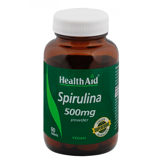 Health Aid Spirulina 500mg, 60 Tablets