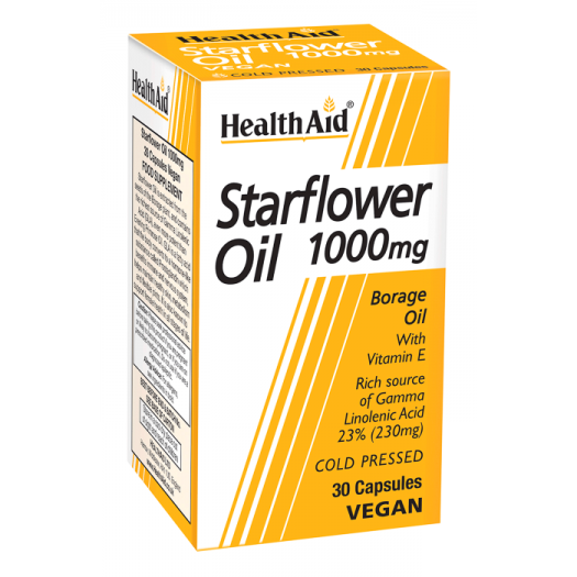 Health Aid Starflower Oil 1000mg (23% GLA), 30 Capsules