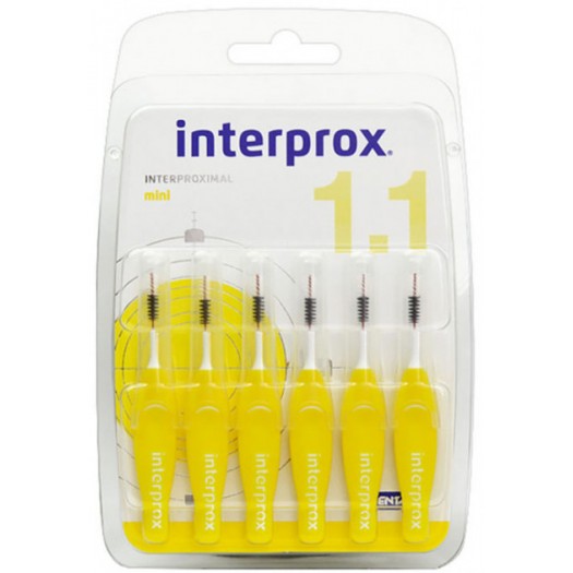 Interprox Dentaid Interprox Mini 1.1, 6 Yellow Brushes