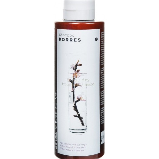 Korres Almond & Linseed Shampoo for Dry/Damaged Hair, 250ml