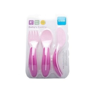 Mam Fork Knife Spoon, Pink