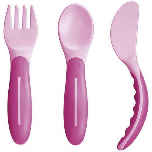 Mam Fork Knife Spoon, Pink