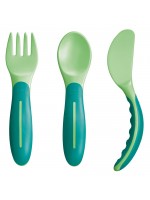 Mam Fork Knife Spoon, Green
