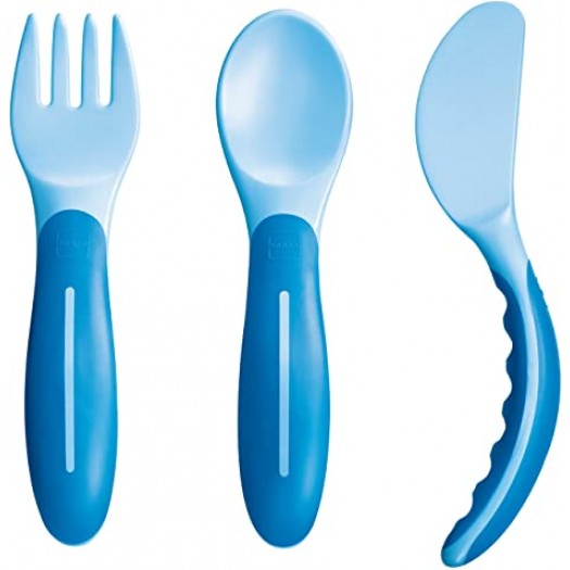 Mam Spoon Fork Knife 6m+, Blue