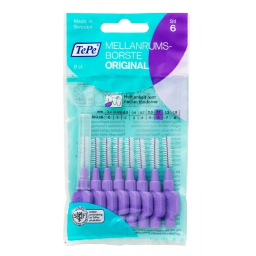 Tepe Interdental Brush Purple 1.1mm, 8pcs