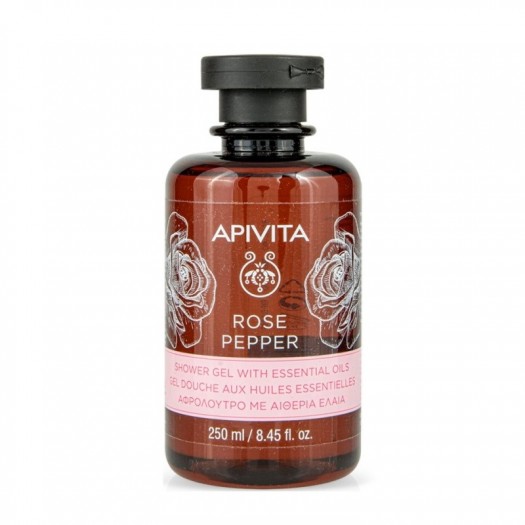 Apivita Shower gel Rose & Pepper, 250 ml