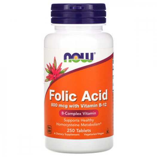 Now Folic Acid 800 mcg, 250 Tablets