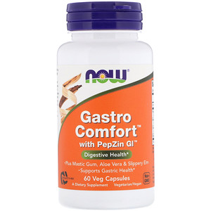 Now Gastro Comfort with PepZin GI, 60 Vegetable Capsules