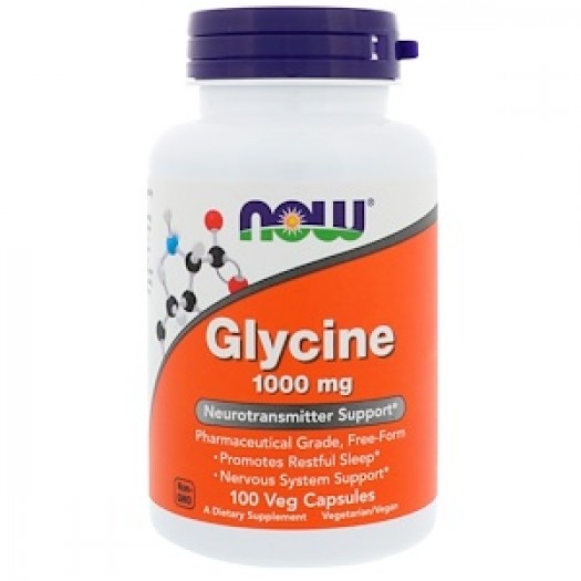 Now Glycine 1,000 mg, 100 Vegetable Capsules