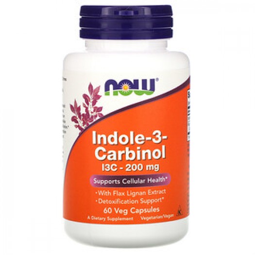 Now Indole-3-Carbinol 200 mg, 60 Vegetable Capsules