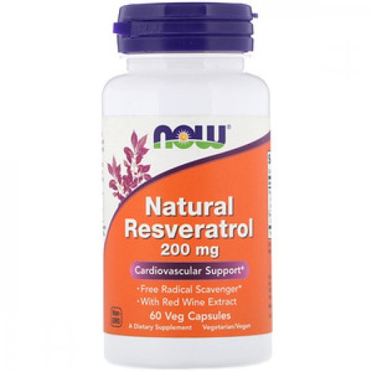 Now Natural Resveratrol 200 mg, 60 Vegetable Capsules
