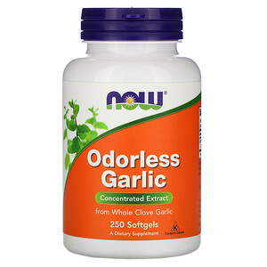 Now Odorless Garlic Concentrated Extract, 250 Softgels Now Odorless Garlic Concentrated Extract, 250 Softgels
