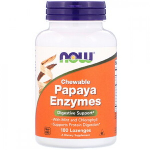 Now Chewable Papaya Enzymes, 180 Lozenges