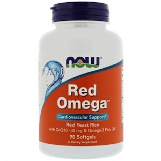 Now Red Omega Red Yeast Rice with CoQ10 30 mg, 90 Softgels